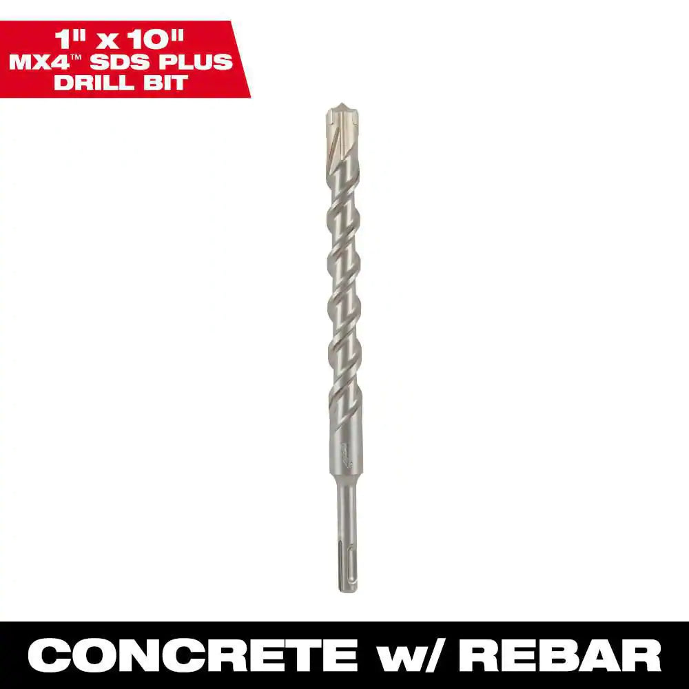 1 In. X 10 In. 4-Cutter SDS-PLUS Carbide Drill Bit