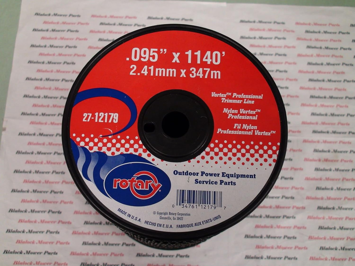 (USA Warehouse) 12179 (Case of 6) BLACK VORTEX LINE TRIMMER LINE .095 X 1140' LARGE SPOOLS -/PT# HF983-1754352154