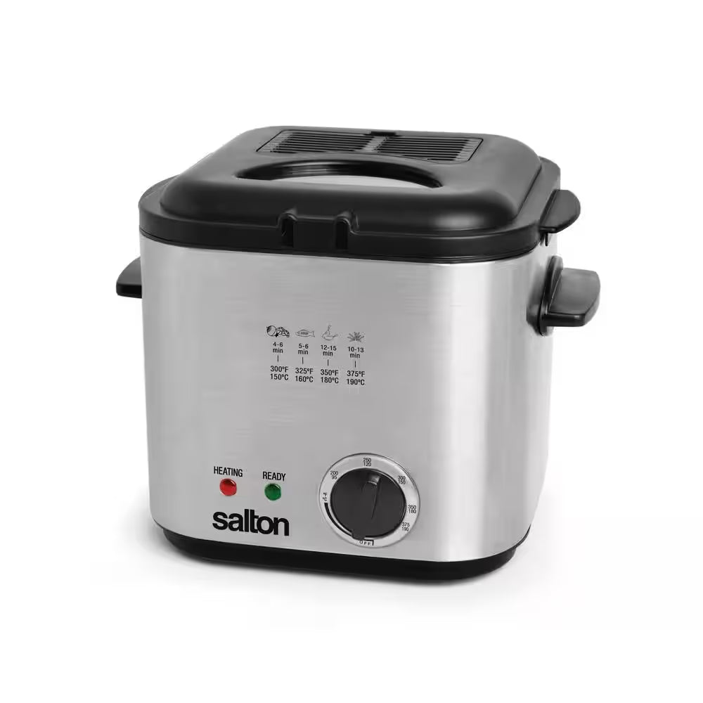 1 Qt. Stainless Steel Compact Easy Clean Deep Fryer with Adjustable Temperature Control