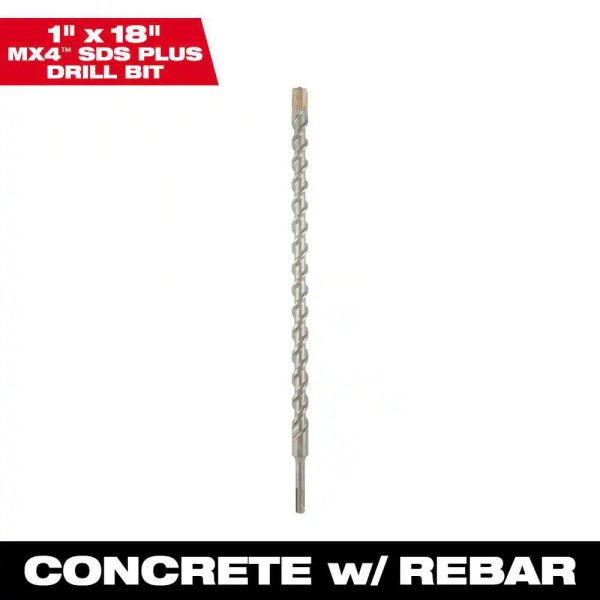 1 In. X 18 In. 4-Cutter SDS-PLUS Carbide Drill Bit