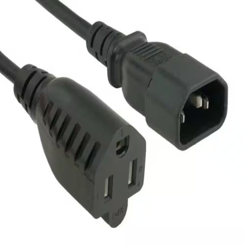 1 Ft. 18 AWG Monitor Power Adapter Cord (NEMA 5-15R to IEC320 C14) (4-Pack)