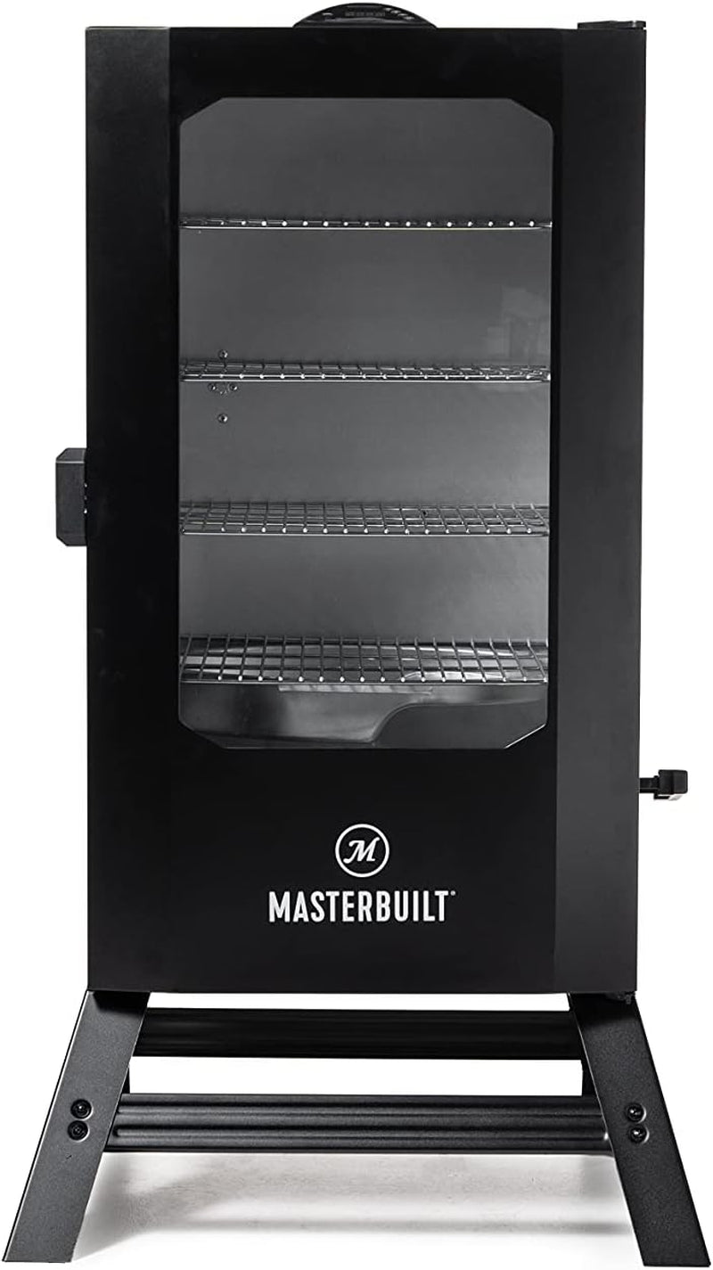 ® 40-Inch Digital Electric Vertical BBQ Smoker with Leg Kit, Side Wood Chip Loader and 970 Cooking Square Inches in Black, Model MB20070122