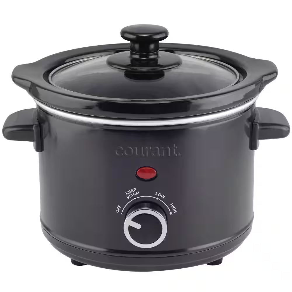 1.6 Qt. Black Mini Slow Cooker with 3-Cooking Settings