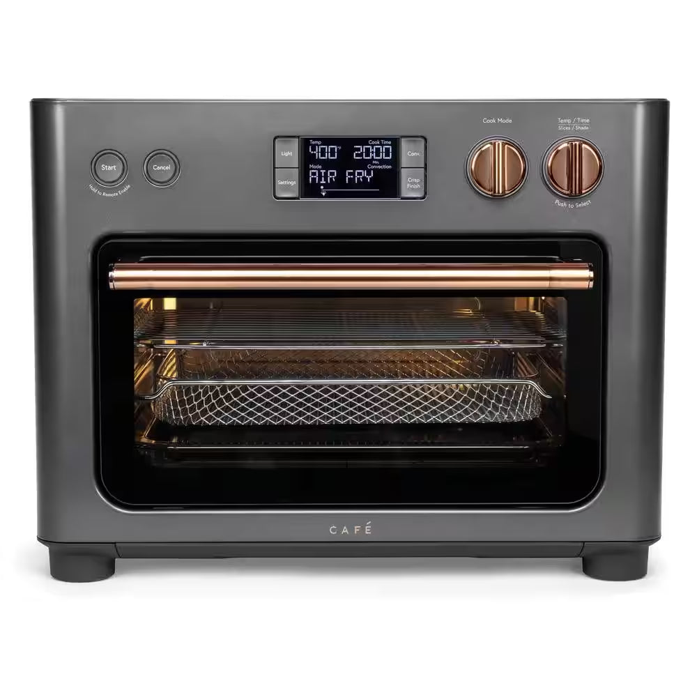 1,800 W Matte Black Toaster Oven with 14 Modes Incl Air Fry, Bake, Broil, Roast, Toast, and Slow Cook, Wi-Fi Connected