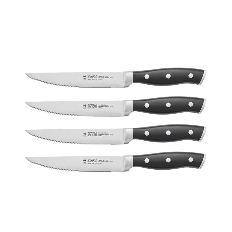 Zwilling 4-Piece Accent Forged Steak Knife Set Black