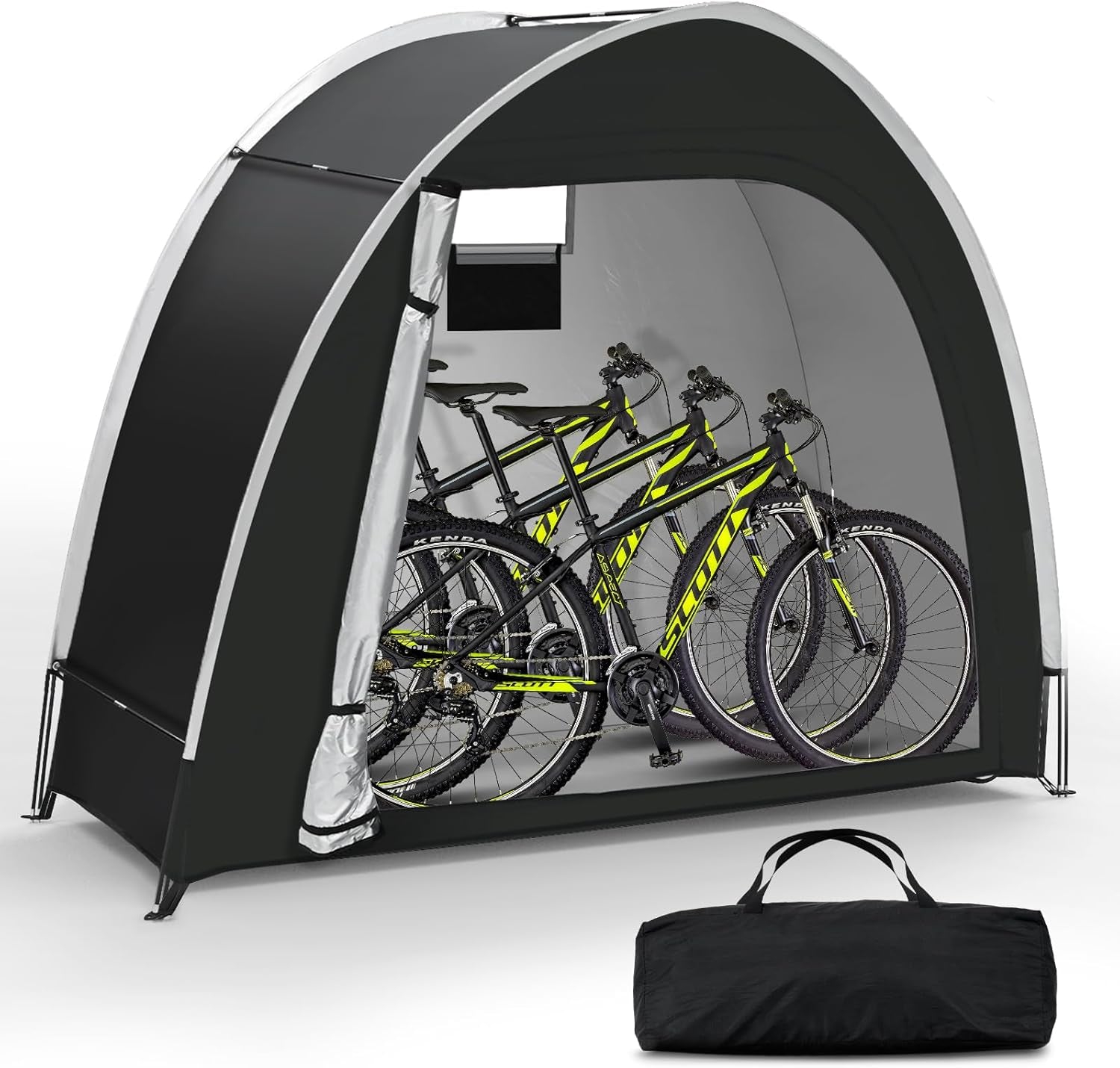 【Better Quality】 Dikutar Outdoor Bike Storage Shed Tent, Portable Bicycle Storage Sheds with 210D Oxford Fabric PU5000 Waterproof for 2-3 Bikes, Bike Covers Shelter for Motorcycle,Garden Tools,Toys