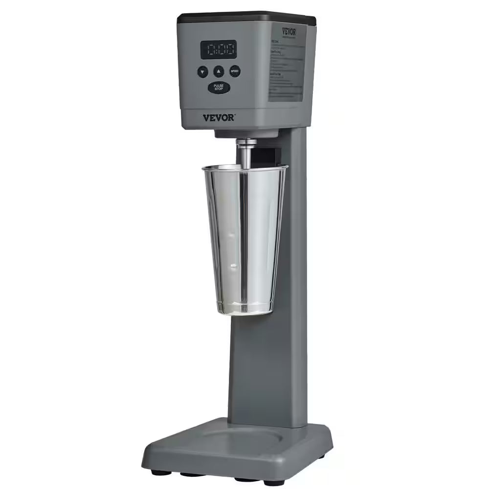 0.72 Qt. Milkshake Maker, 3-Speed 375-Watt Electric Milkshake Machine, Single Head Drink Mixer Blender Machine, Grey