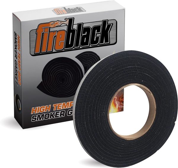 ® Hi Temp BBQ Smoker Gasket Self Stick 15 Ft High Heat 1/2 X 1/8 Black